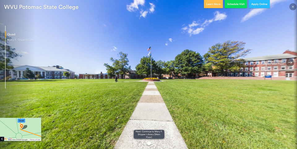 Preview of a virtual tour of WVU Potomac State College